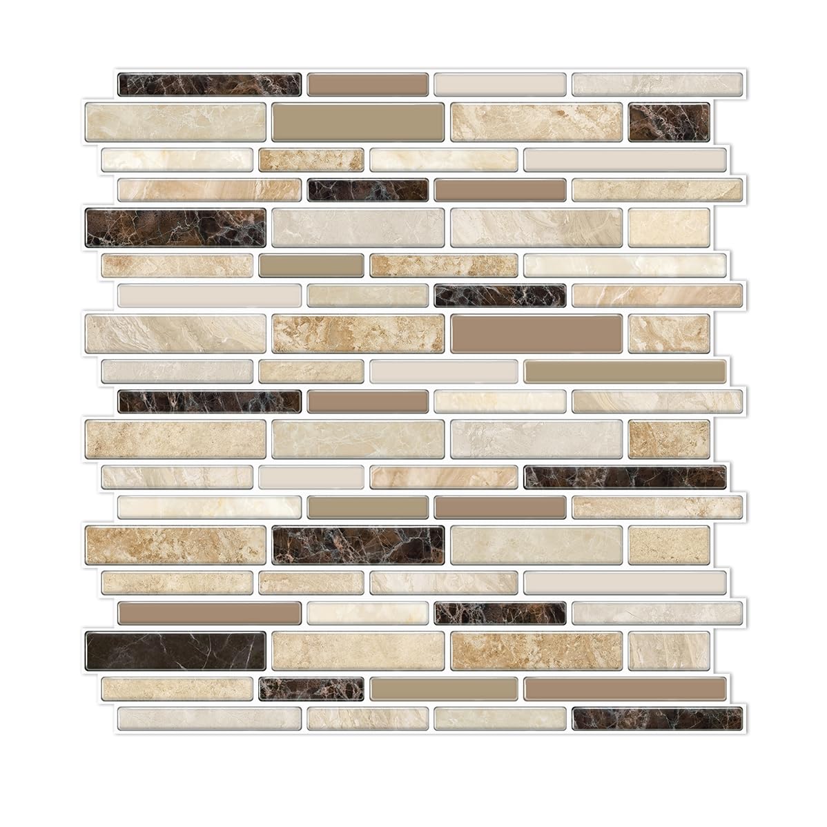 Azulejos de pared Alwayspon efecto mármol marrón para cocinas modernas