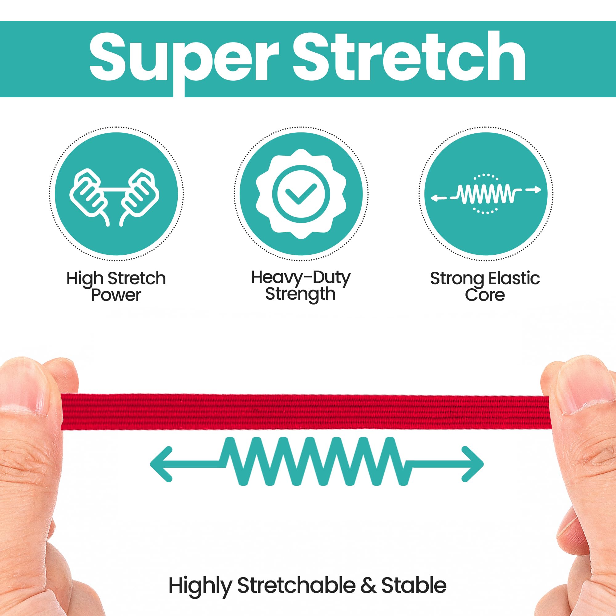 PATIKIL Corda Elastica Piatta In Nylon 20 M X 5 Mm: Spandex Per Cucito E Fai Da Te, Colore Rosso Scuro