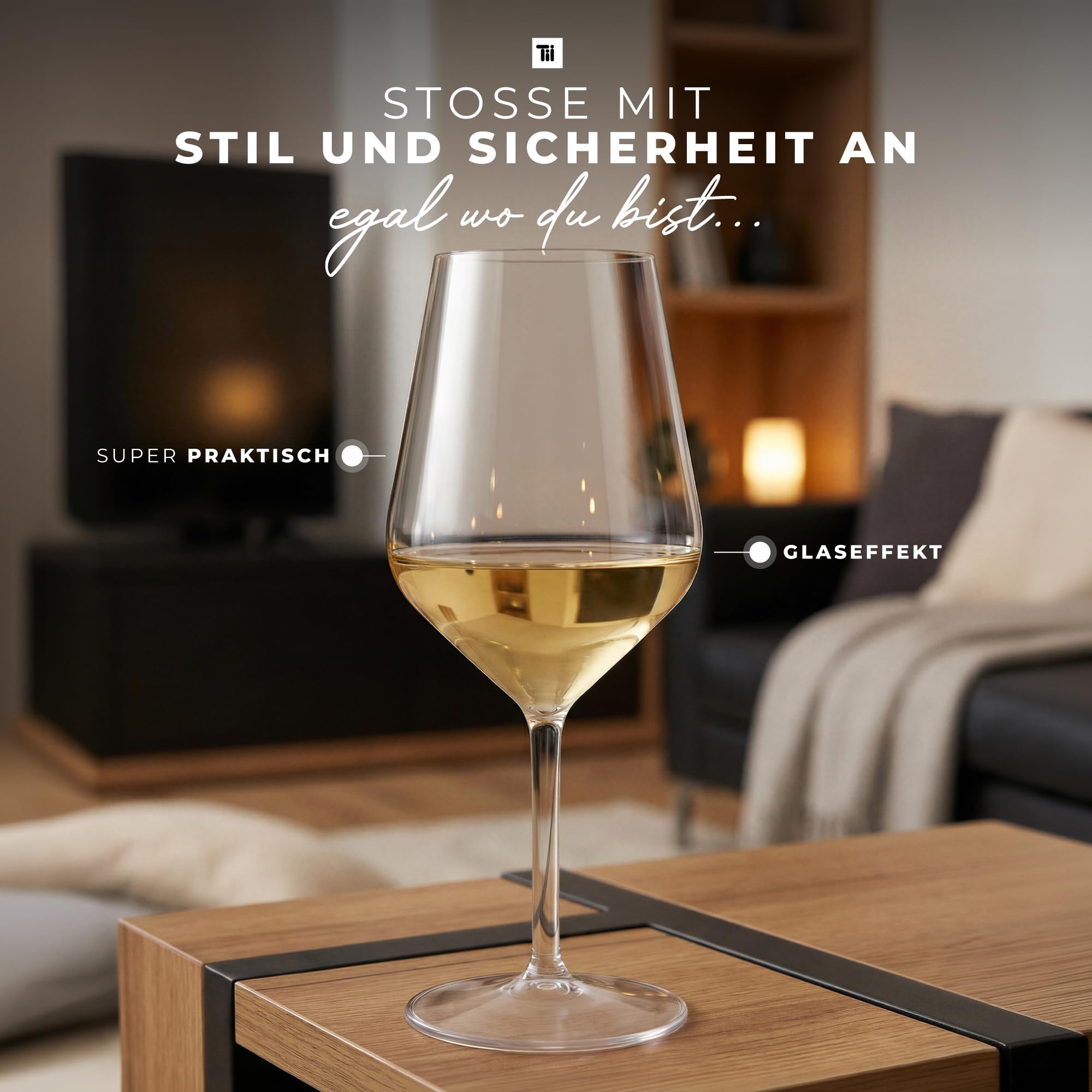 TUNDRA - 6er Set Kunststoff Weingläser, Aperol Spritz Gläser | EVENT 47 cl. | Camping Weingläser aus Tritan (Hartplastik) - Plastik Weingläser Unzerbrechlich, Spülmaschinenfest, BPA-Frei