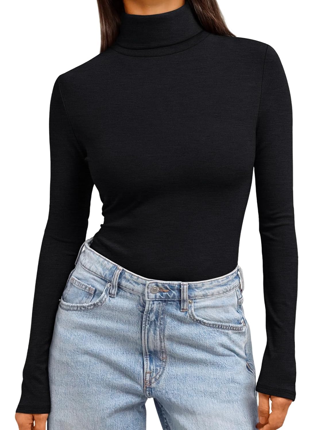 Trendy Queen Womens Turtleneck Long Sleeve Shirts Spring Fashion Basic Thermal Underwear Tops Winter Clothes 2026