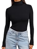 Women's Turtleneck Long Sleeve Shirts Fall Fashion Basic Thermal Underwear Tops Winter Clothes 2025
