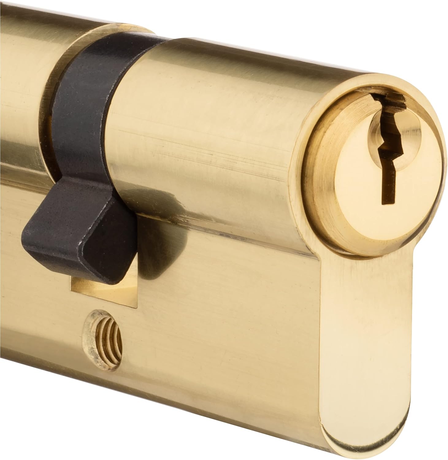 Rockwell Security 360 Degree European Profile Cylinder Lock Solid Brass for Commercial and Residential Doors Fits 1 3/4 Inch Thick Door Brass Finish