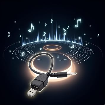Black USB to AUX Adapter Cable,3.5mm Male AUX Plug to USB 2.0 Female Converter Adapter Cable Cord for Car Aux Port 20cm/8-inch Length Black OTG Adapter Accessories