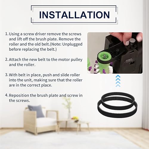 Miniatura 3 de KEEPOW Juego de correas de vacío de repuesto compatibles con Bissell ProHeat 2X Revolution Pet Pro Cleaner 1986, 1964, 2007, 2007P, piezas # 1611129