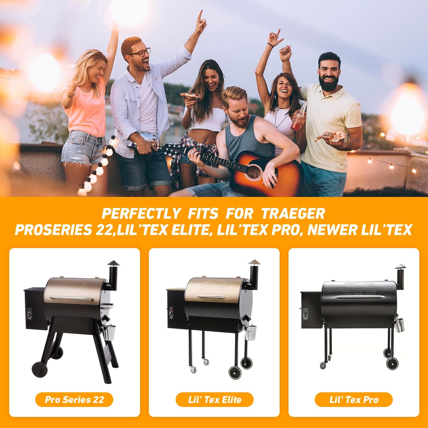 BAC012 Drip Tray Heat Baffle Replacement Parts for Traeger 22 Series,Traeger Pro 575,Traeger BCA070 BBQ07C, Newer Lil' Tex,Lil' Tex Elite,Lil' Tex Pellet Smoker Grills, Stainless Steel Grease Pan