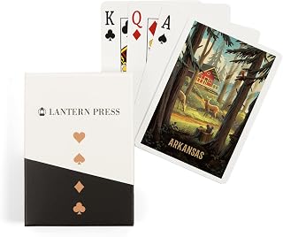 Lantern Press Arkansas, Slip Away, Cabin with Wildlife, 52 Playing Cards for Adults, Poker Size Card Deck