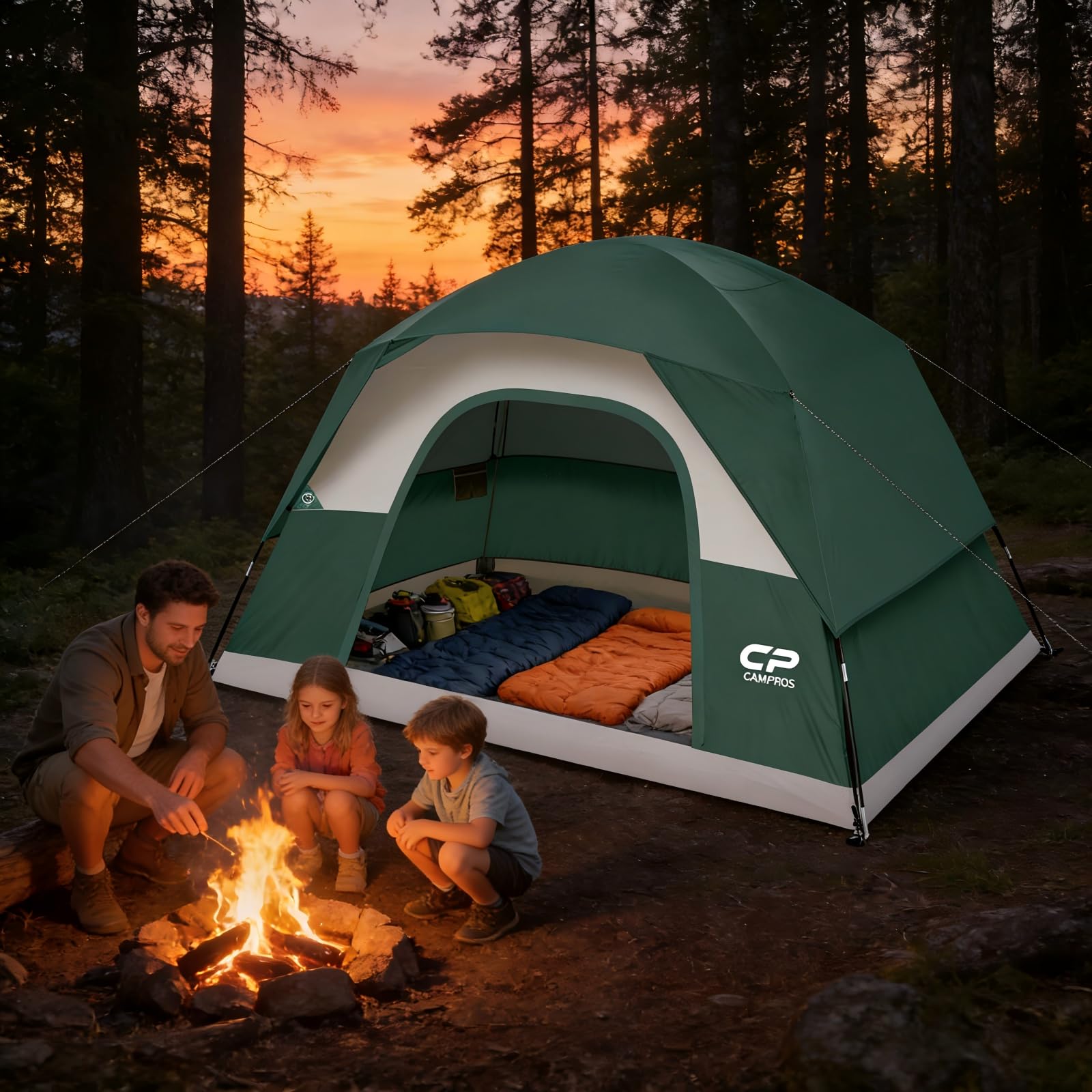 CAMPROS CP Tenda da Campeggio 3/4/6 Posti Impermeabile