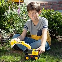 Vista 9 de CAT Juguetes de construcción, máquinas resistentes, excavadora de juguete, 10 pulgadas con luces y sonidos realistas, acción retumbante, piezas