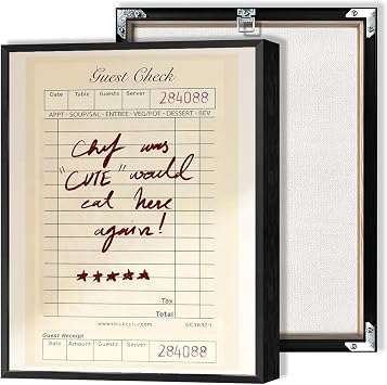 Viokalt Trendy Guest Check Canvas Posters Chef Was Cute Would Eat Here Again Wall Art Beige And Red Minimalist Quotes Prints Painting For Kitchen Dining Room Wall Decor 8x12in Unframed