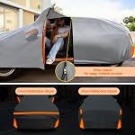 Car Cover for 2016-2026 Nissan Kicks, Waterproof Custom-fit All Weather Sun Rain UV Dust Snow Protection Outdoor Kicks Full Car Cover with Door Zipper and Cotton Lining-Grey