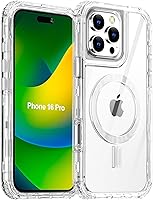 Vista 14 de AICase Funda para iPhone 16 Pro Max, transparente construida para MagSafe, 3 en 1, resistente protección contra caídas, a prueba de golpes, caídas
