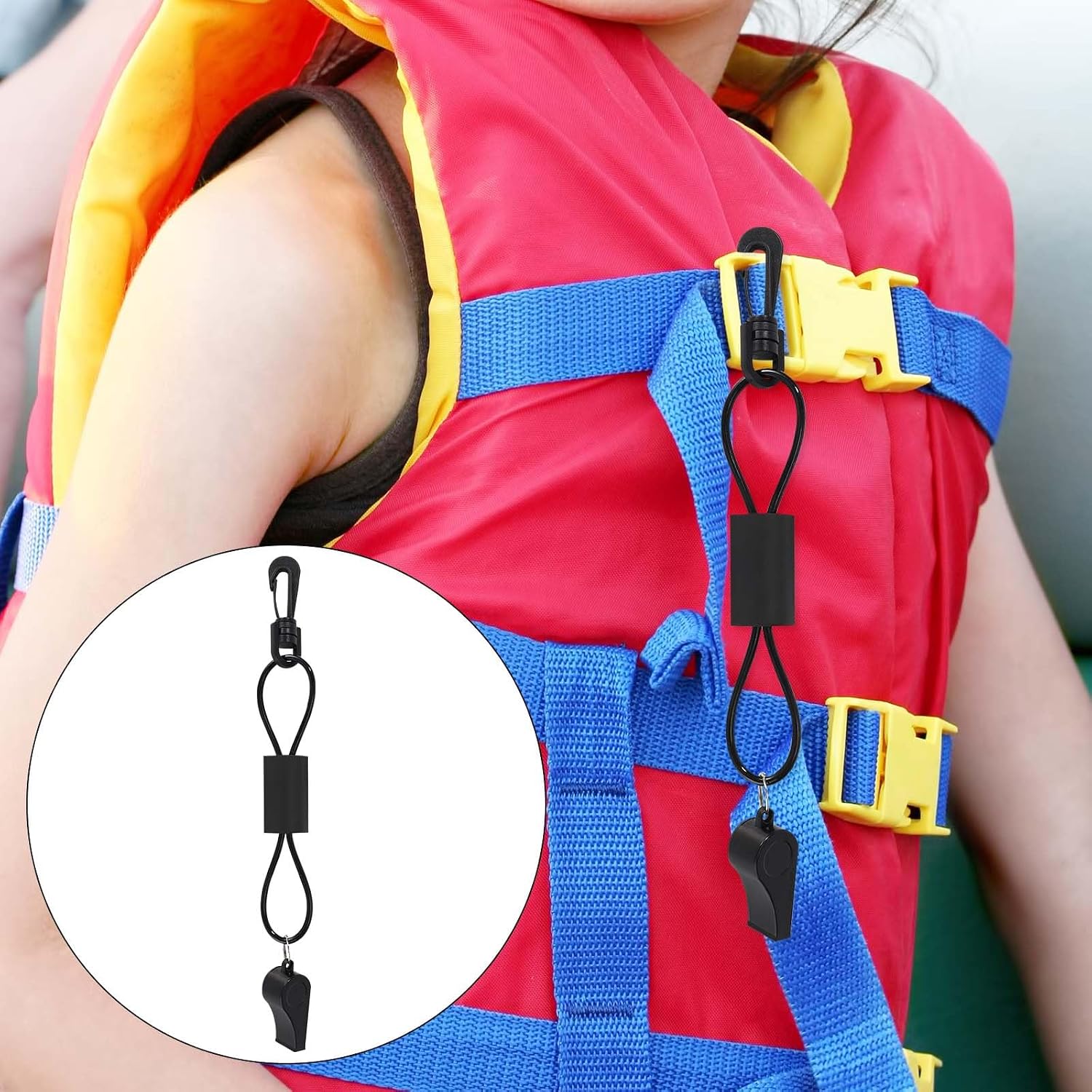 Lyreh Whistle with Lanyard for Safety Boat, Plastic Loud Blast Emergency Survival Whistle for Boating Kayaking Camping Hiking Hunting Rescue Signaling Life Jacket Accessories