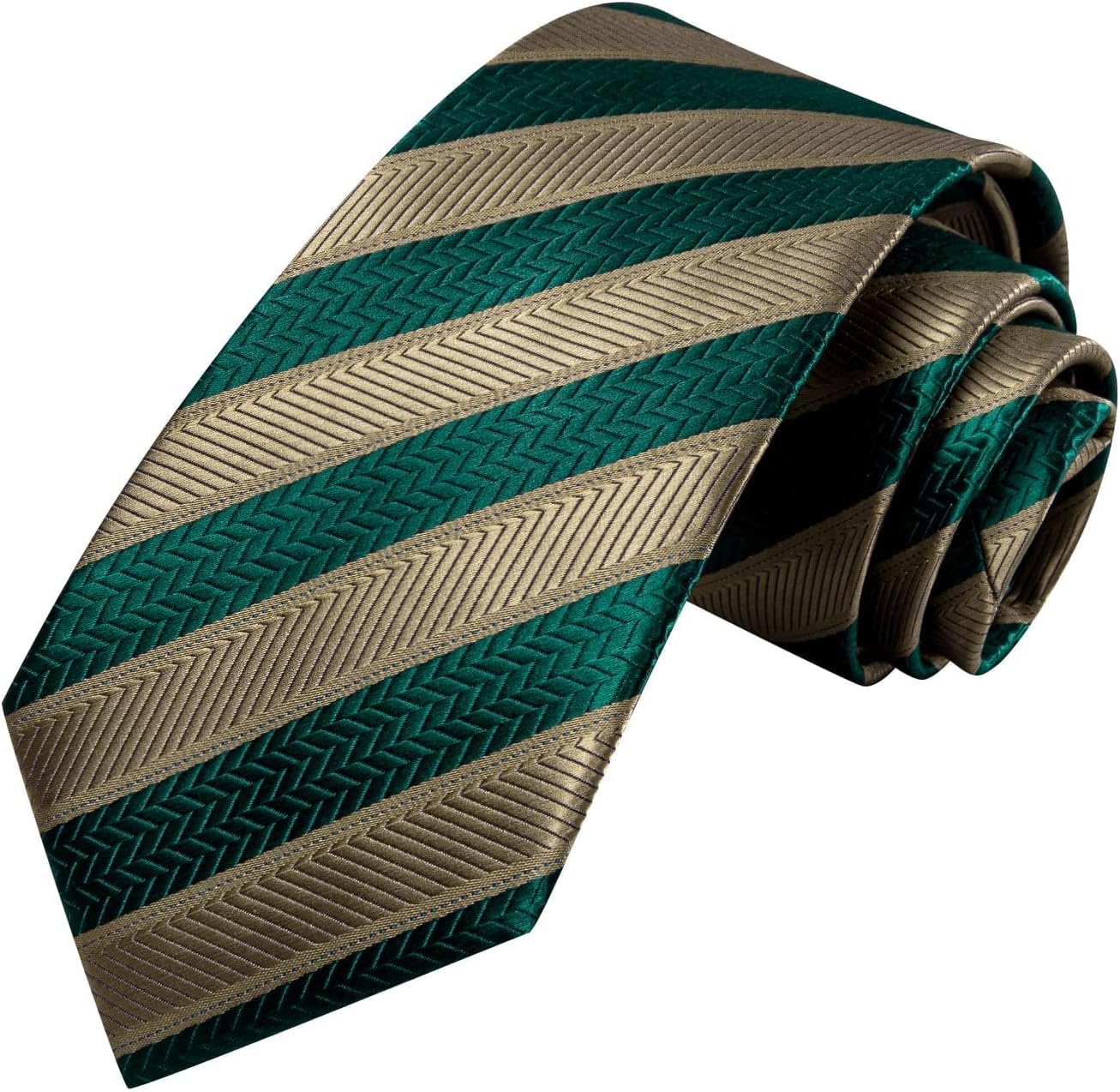 Dubulle Mens Paisley Striped Tie and Handkerchief Cufflinks Tie Set for Men Wedding Business Formal - Image 4