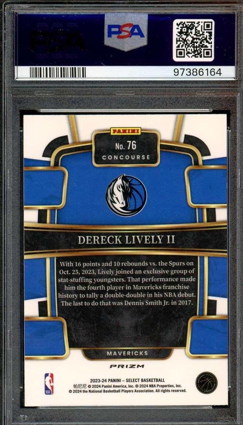 Dereck Lively II Rookie Card 2023-24 Select Cracked Ice #76 PSA 9 - Basketball Slabbed Rookie Cards