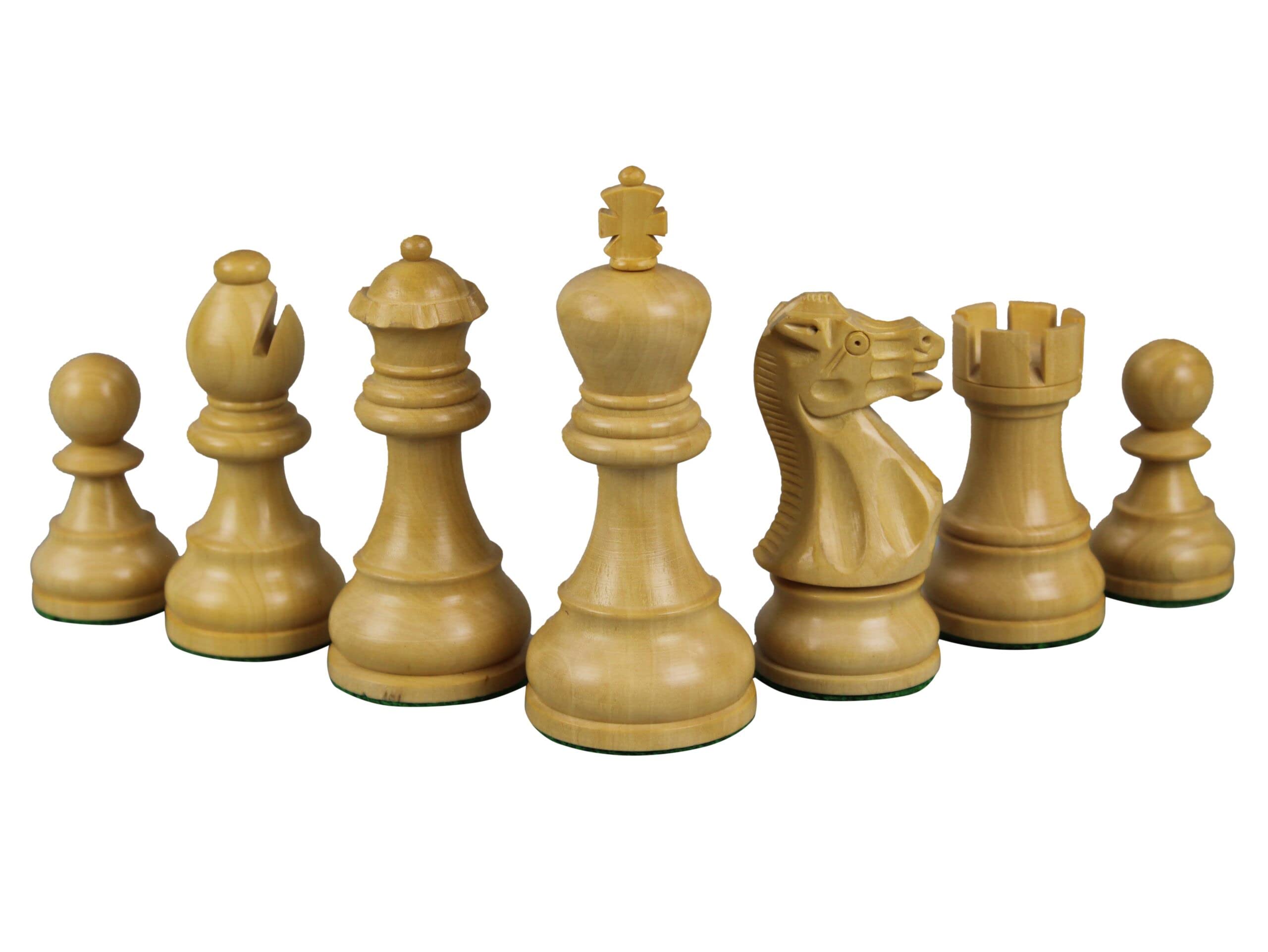 Helena - Set di scacchi a tavola piatta, in legno di ebano, 60 cm, con pesi esecutivi Staunton, in ebanizzato, 9,75 cm