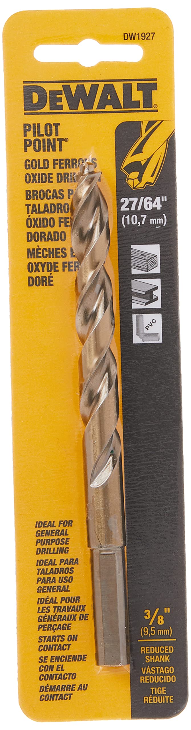 Dewalt DW1929 Foret Hélicoïdal à Pointe Pilote En Oxyde Ferreux