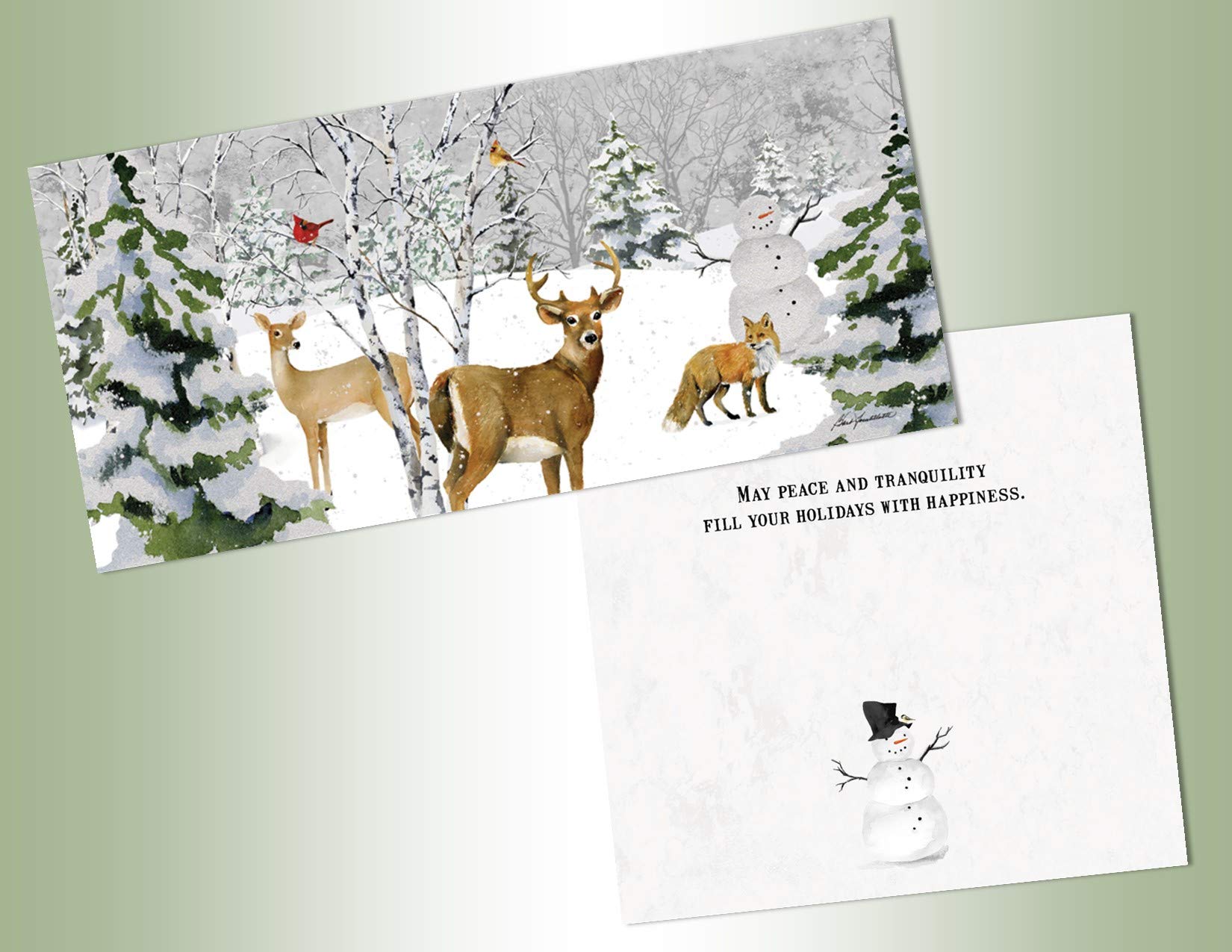 PERFORMING Arts - Tarjetas de Navidad en caja (14 tarjetas con purpurina, 14 sobres)