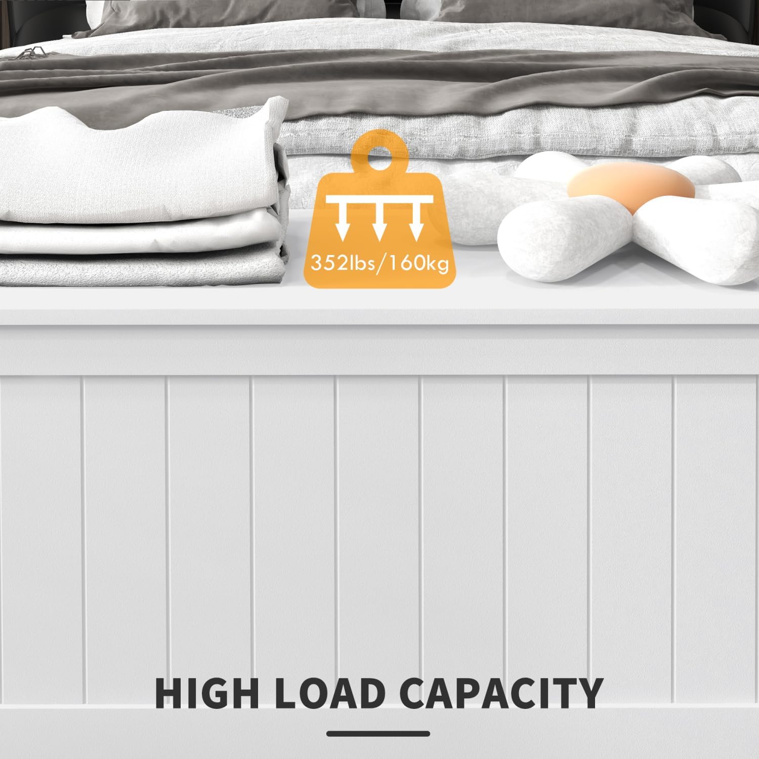 39.4" Wooden Storage Chest with Safety Hinges, Extra-Large Capacity, Convenient Side Handles