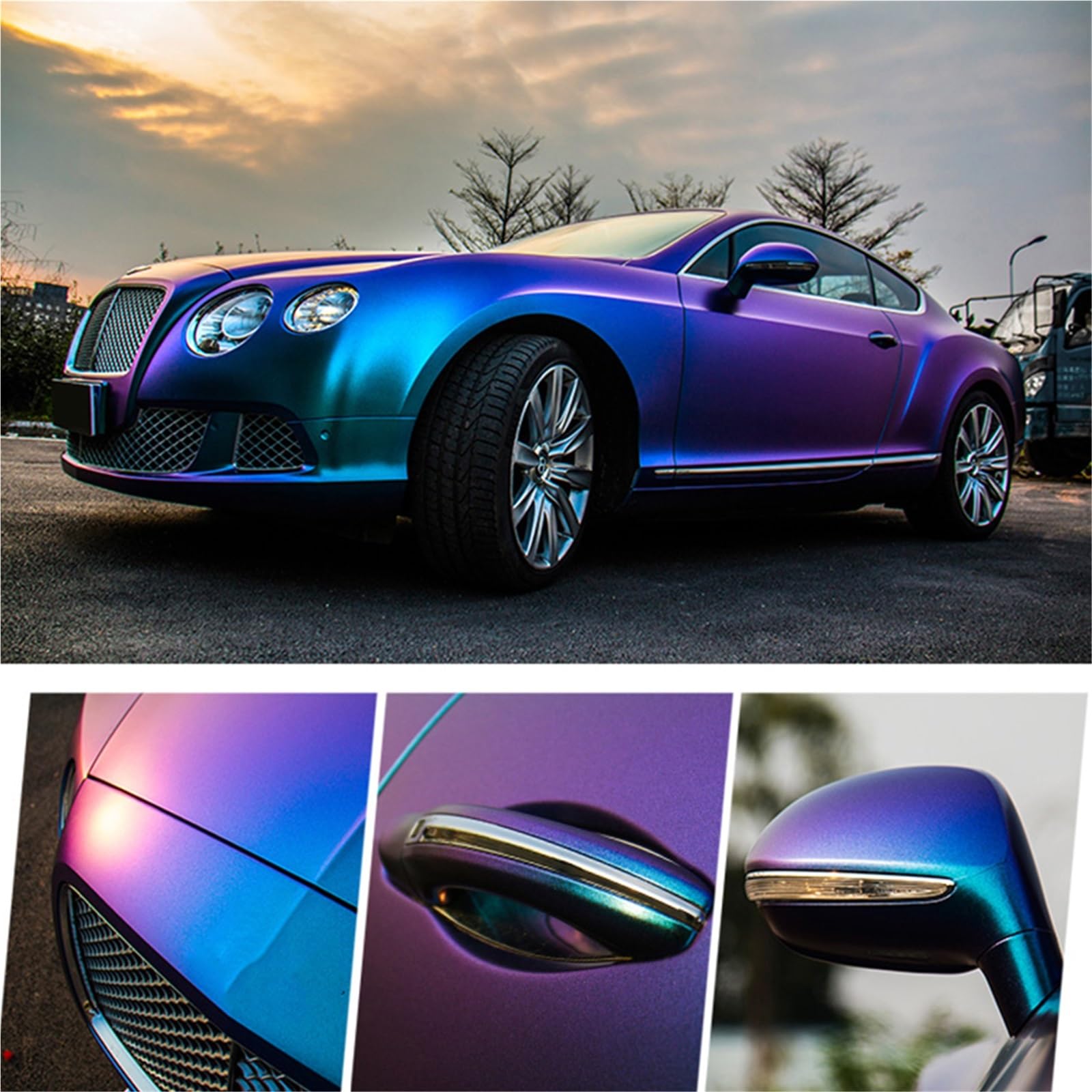 Auto Schutz Carbon Folie, 30 * 100 cm Auto blau zu lila Perle □ Vinyl wrap Film □ autoaufkleber Automobile Motorrad Auto Styling decarati(Glossy,50x600cm)