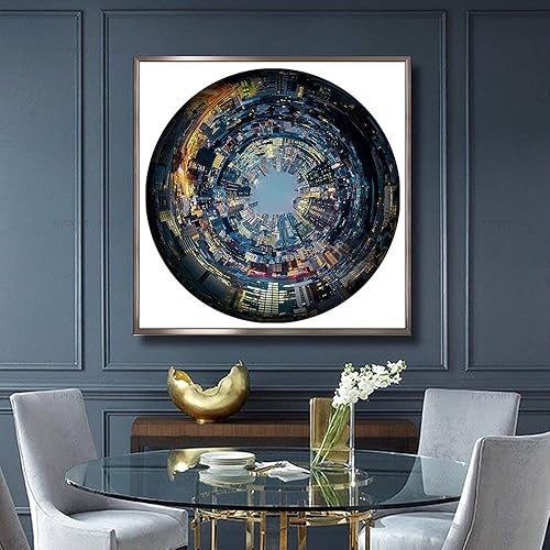 Miniatura 2 de Rompecabezas de 1000 piezas, rompecabezas redondos de visión de la ciudad, rompecabezas de 1000 piezas para adultos, adolescentes, rompecabezas