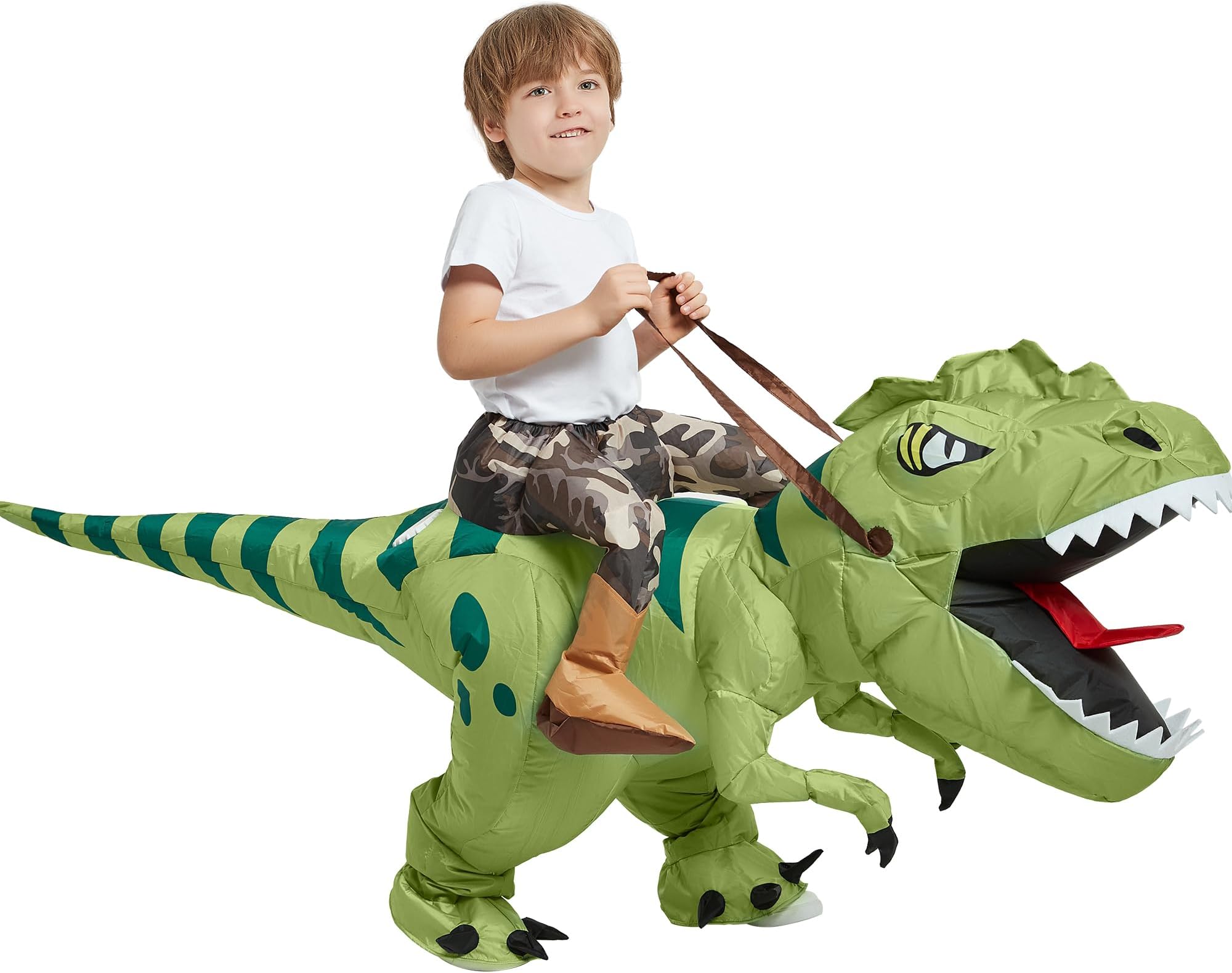 Inflatable Dinosaur Costume Kids,Blow Up Ride T Rex Suit,Halloween Costumes for Boys Girls