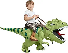 Inflatable Dinosaur Costume Riding T Rex Air Blow up Funny Fancy Dress Party Halloween Costume for Kids