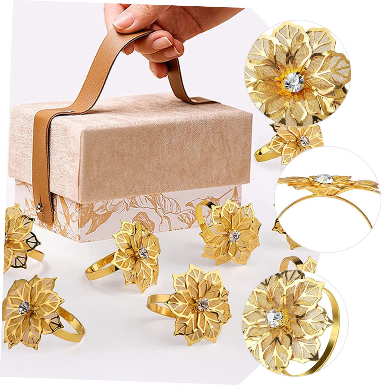 TOPBATHY 20piezas Aros De Servilleta De Inoxidable Diseño De para Bodas y Soporte Decorativo para Mesa