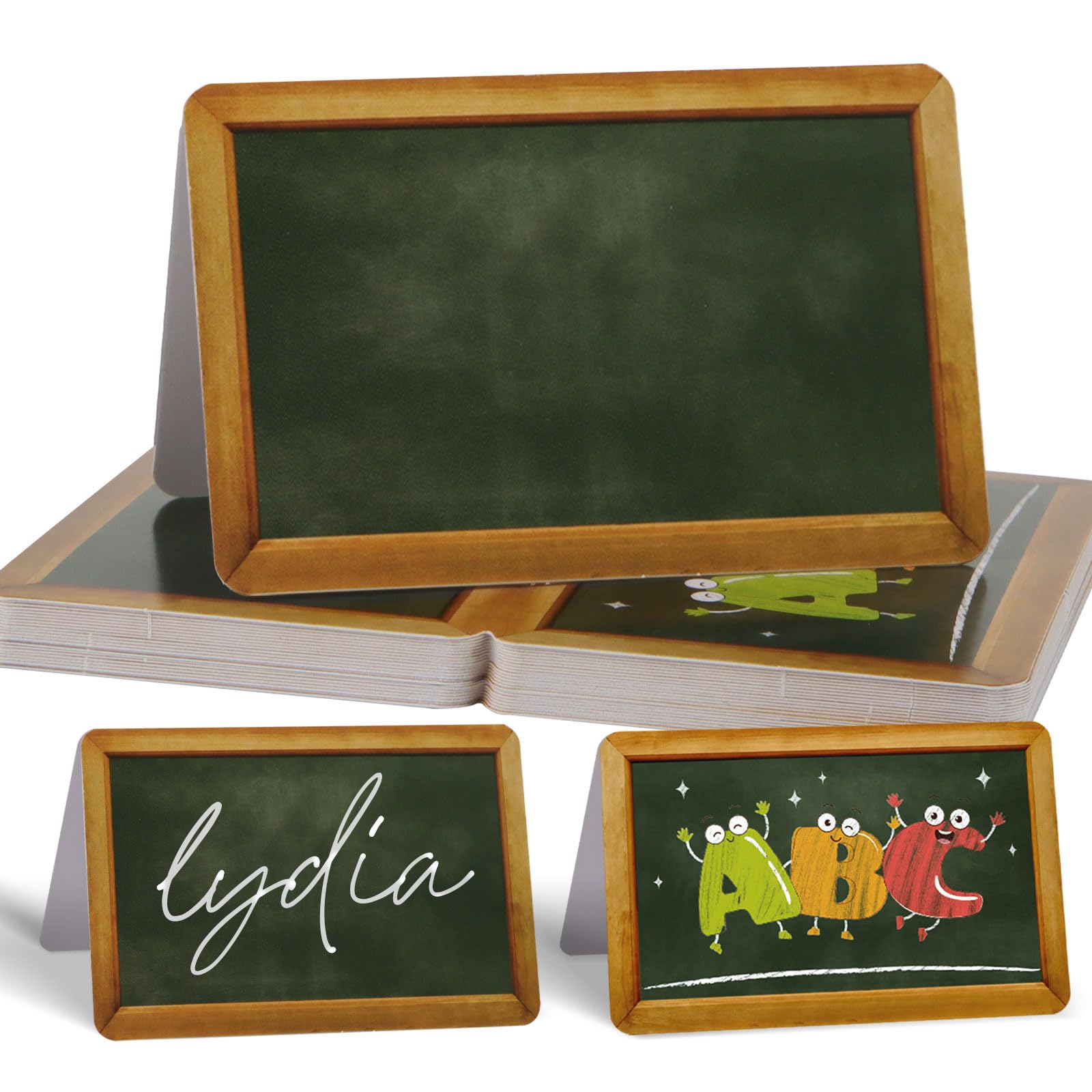 24pcs Marcasitios Vuelta al Cole Tarjetas de Mesa para Nombre Plegable Tarjetas de Lugar para Vuelta al Cole Cumpleaños Infantil Actividades Escolares