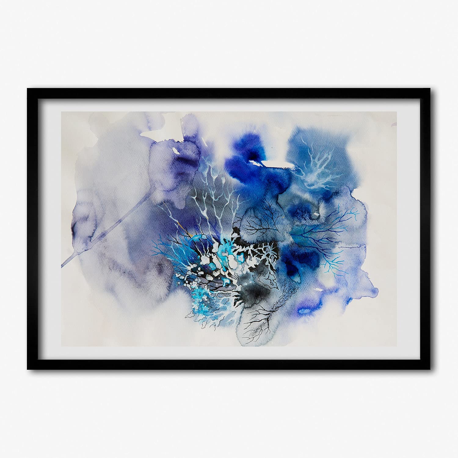Tableau fleurs d'abstrakcja cadre en bois MDF 70x50 cm Tulup