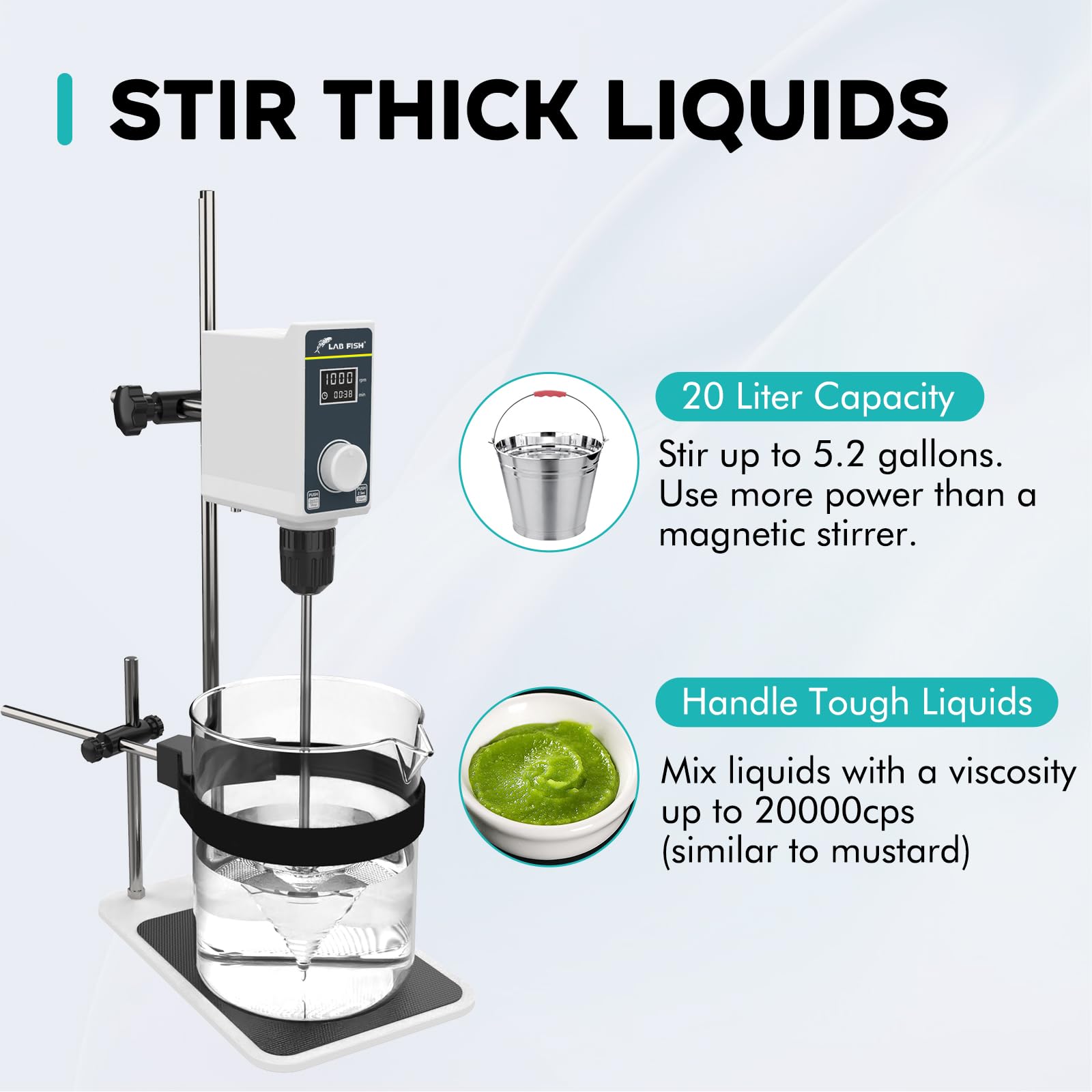 Digital Overhead Stirrer - 20L, 100-1500RPM -3 Digital Overhead Stirrer - 20L, 100-1500RPM -3