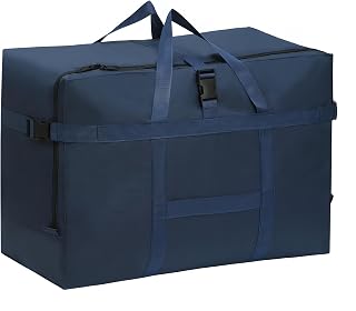 Extra Large Storage Duffle Bag for Travel Waterproof Carry on Weekend Overnight Storage Bag over Luggage for Camping, Moving，shopping (120L-Dark Blue)