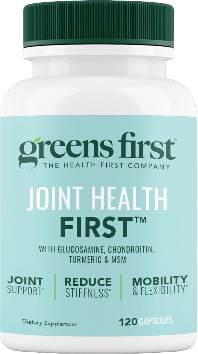Greens First Joint Health First - Natural Joint Support Supplement with MSM, Turmeric, Ashwagandha, & Ginger - for Joint Support - Non-GMO/Dairy-Free/Gluten-Free (120 Softgels)