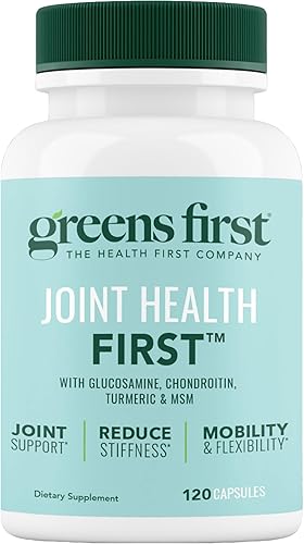 Greens First Joint Health First - Suplemento natural de apoyo articular con MSM, cúrcuma, Ashwagandha y jengibre, para apoyo articular, sin OMG, sin
