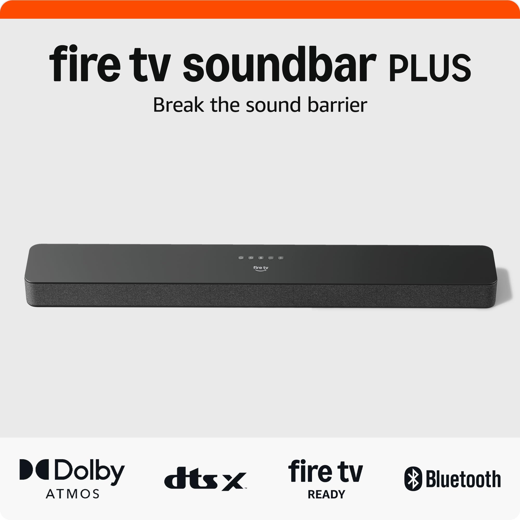 Amazon Fire TV Soundbar Plus (newest model) with built-in subwoofer, 3.1 channel, Dolby Atmos, clear dialogue