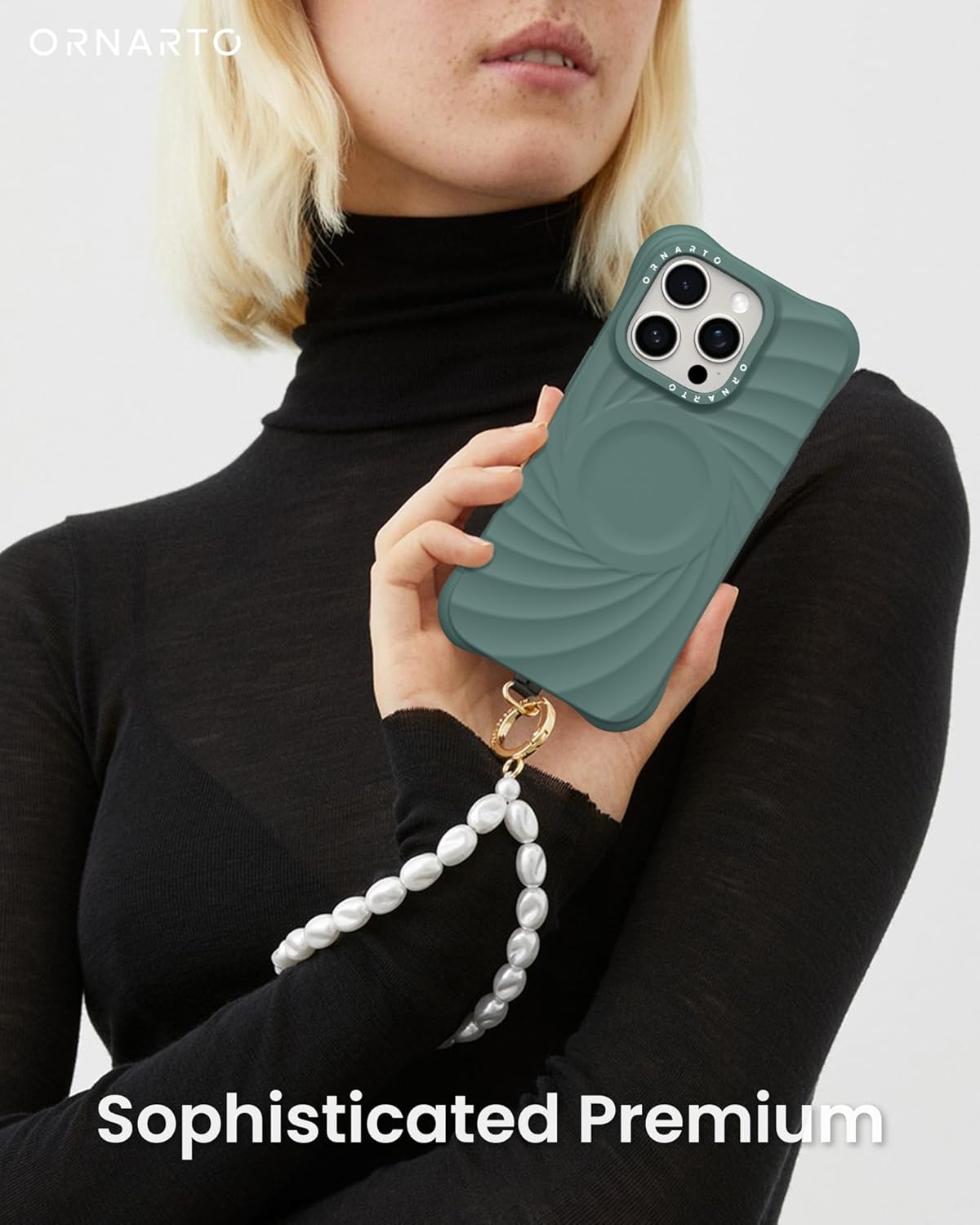 ORNARTO Vortuxe for iPhone 16 Pro Case 6.3" | 2X MIL-STD Drop Protection | Compatible with MagSafe | Sleek Aesthetic Liquid Silicone Phone Cover - Pine Green