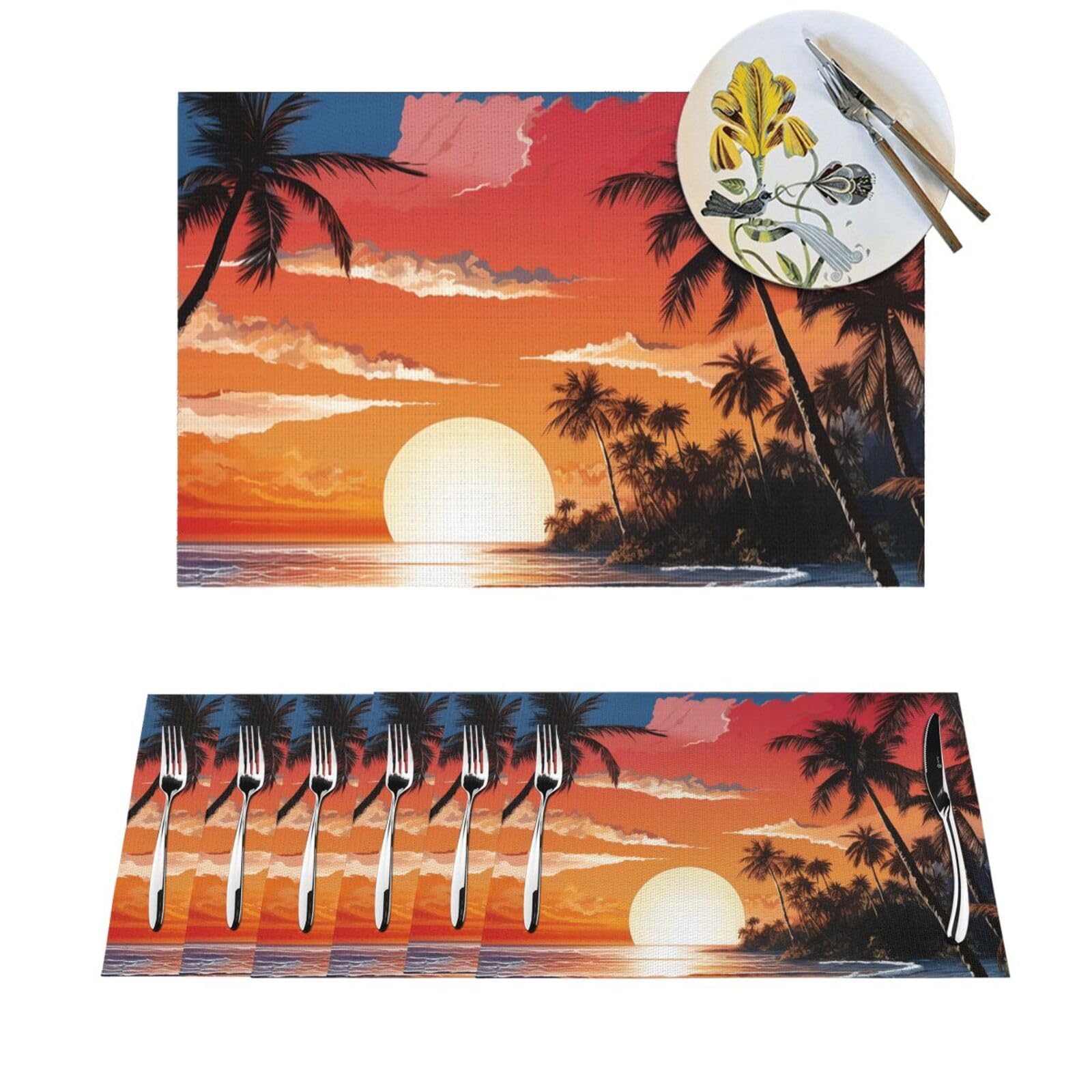 Set de table PVC bord de mer pour dîner en famille et fêtes d'été