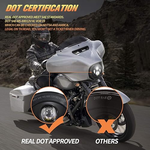 Miniatura 16 de Faro delantero de luz LED de 7 pulgadas para motocicleta, con soporte para montaje, para motos de ciudad y carretera King Ultra Classic Electra