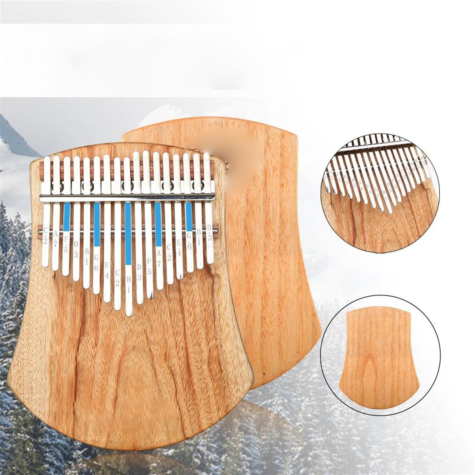 Kalimba Kalimba W Tonacji B 17 Klawiszy Lite Drewno Kamforowe Przenośne Pianino Kciukowe