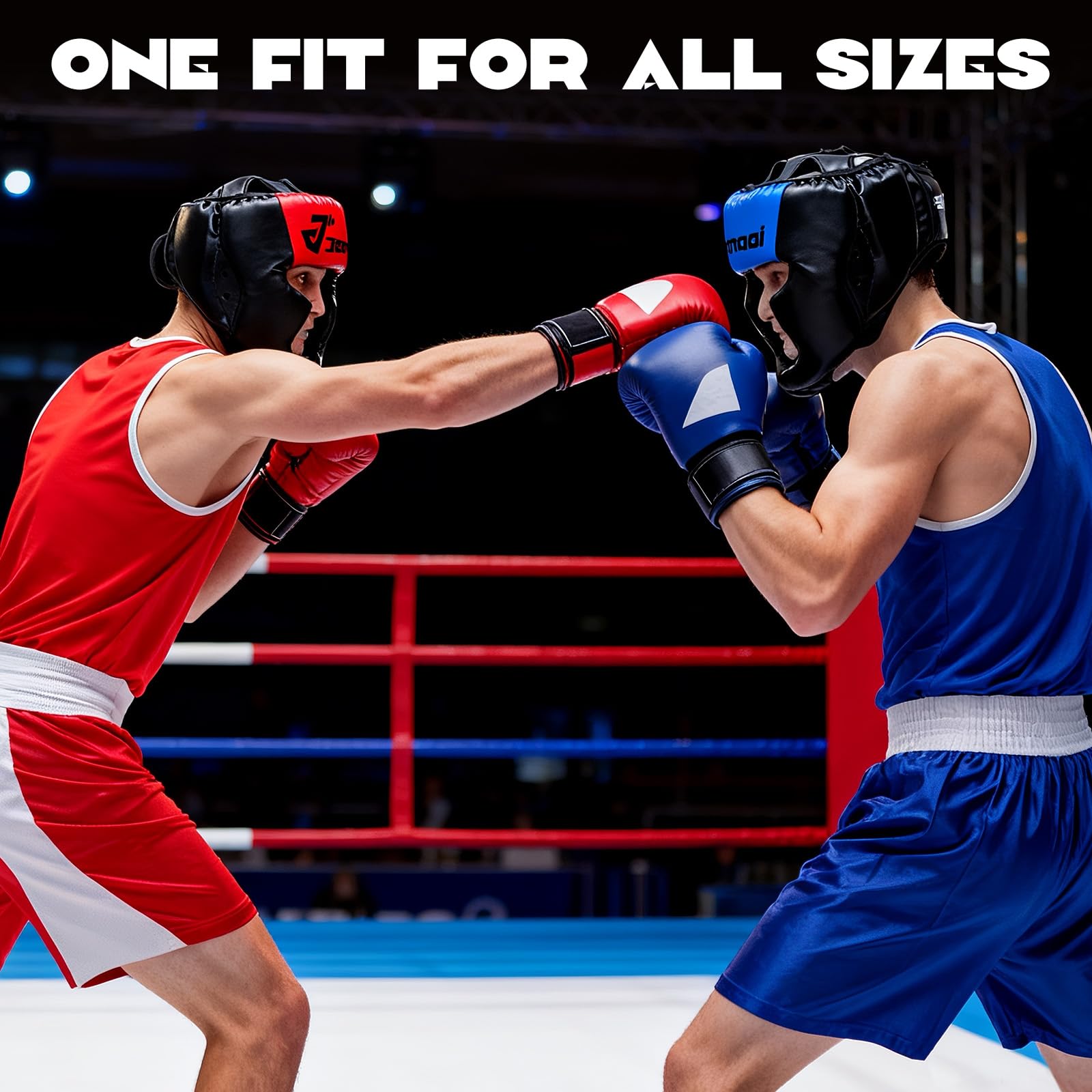 Jenaai 3 copricapi da boxe, regolabili, imbottiti, di sicurezza, per allenamento MMA, sparring, kickboxing, muay thai, arti marziali, karate, taekwondo, regalo per Natale, adulti, uomini e donne