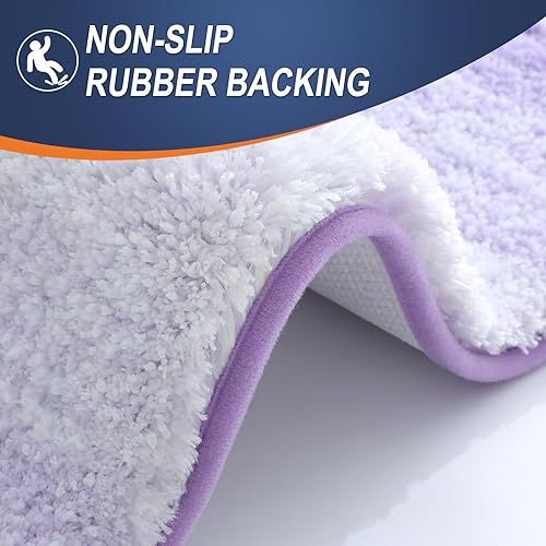 Miniatura 210 de OLANLY Juego de 2 alfombras de baño de 2 piezas, alfombras de baño de microfibra suave y absorbente y alfombra de inodoro con contorno