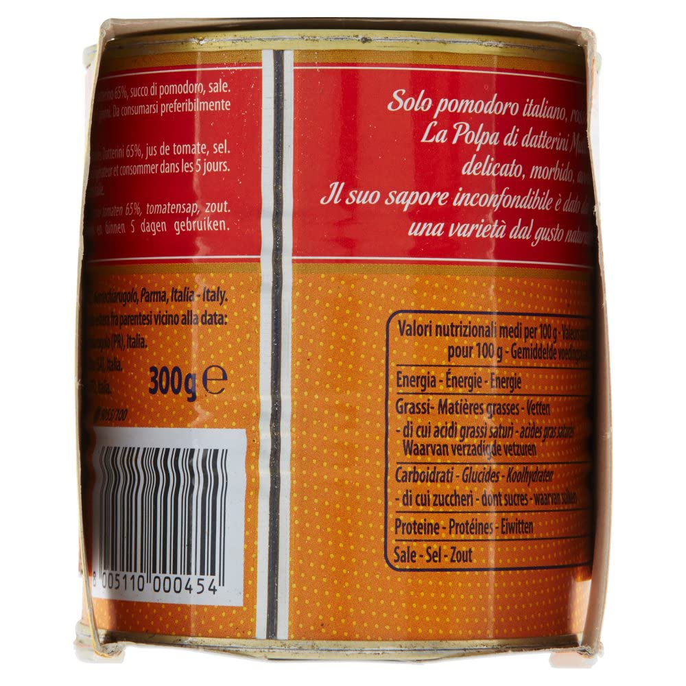 24 tomates dulces de mamá Polpa Datterini naturales (300 gr x 2 ), 100% italiano