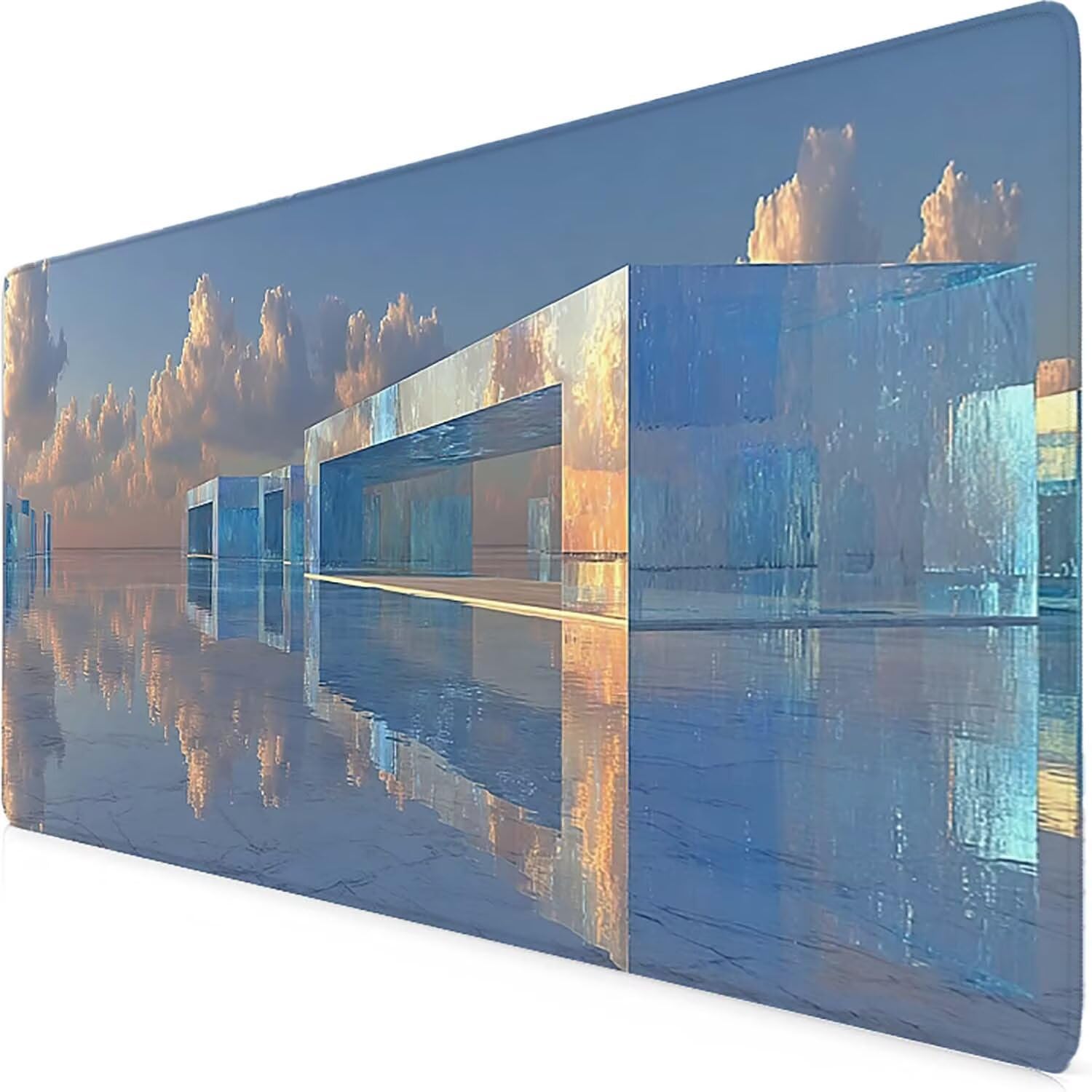 Tappetino Mouse XXL 1000x500mm Blu celeste Mousepad Cielo Tappetino Scrivania Grande, con base in Gomma Antiscivolo, Impermeabile Sottomano Scrivania per Computer, Ufficio, Accessori Gaming 5-2026q