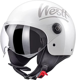 Westt 3/4 Open Face Motorcycle Helmet With Clean Visor - DOT Approved Vintage Moped Scooter Helmet for Men and Women