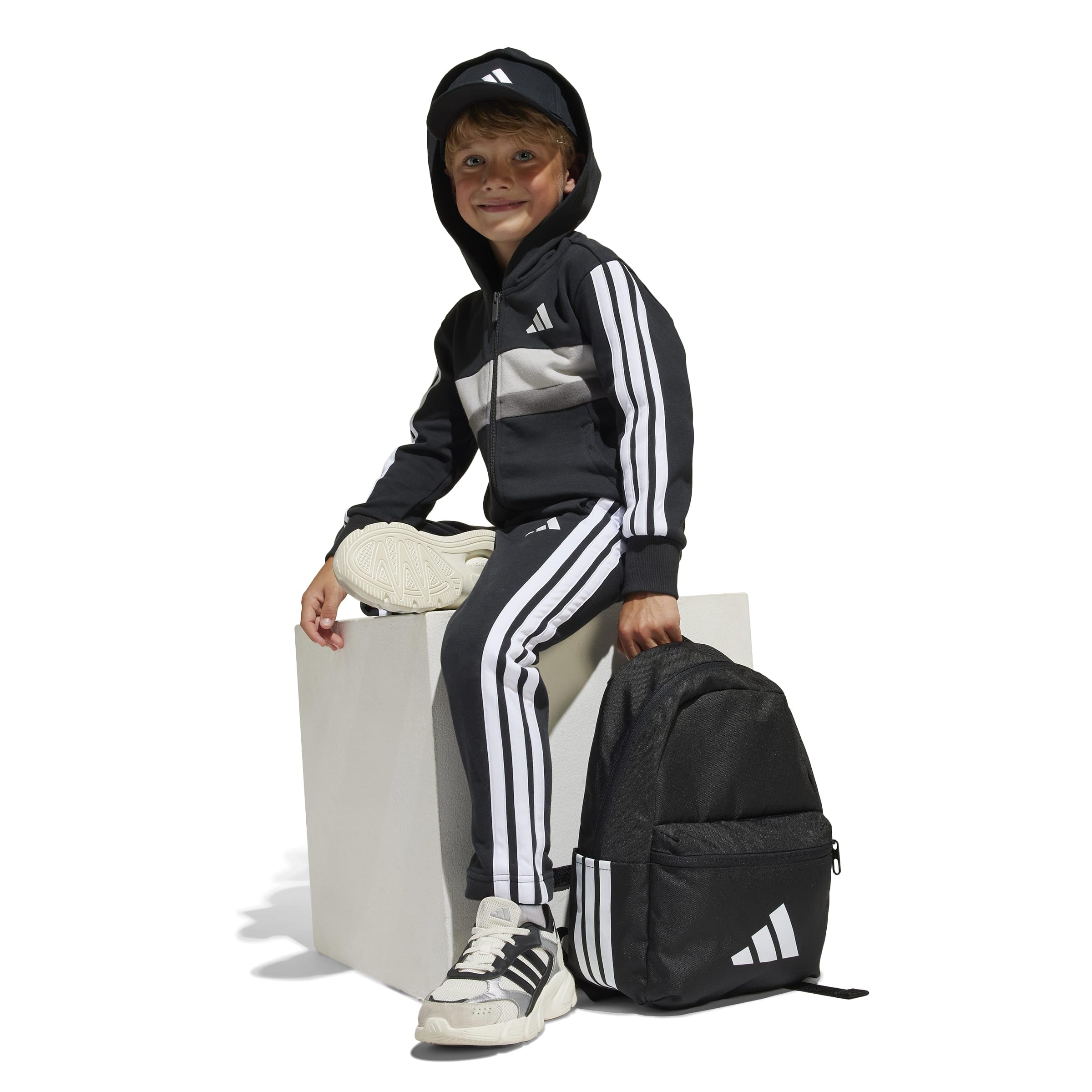 adidas Seasonal Essentials Tiberio 3 Stripes Fleece Survêtement Mixte enfant