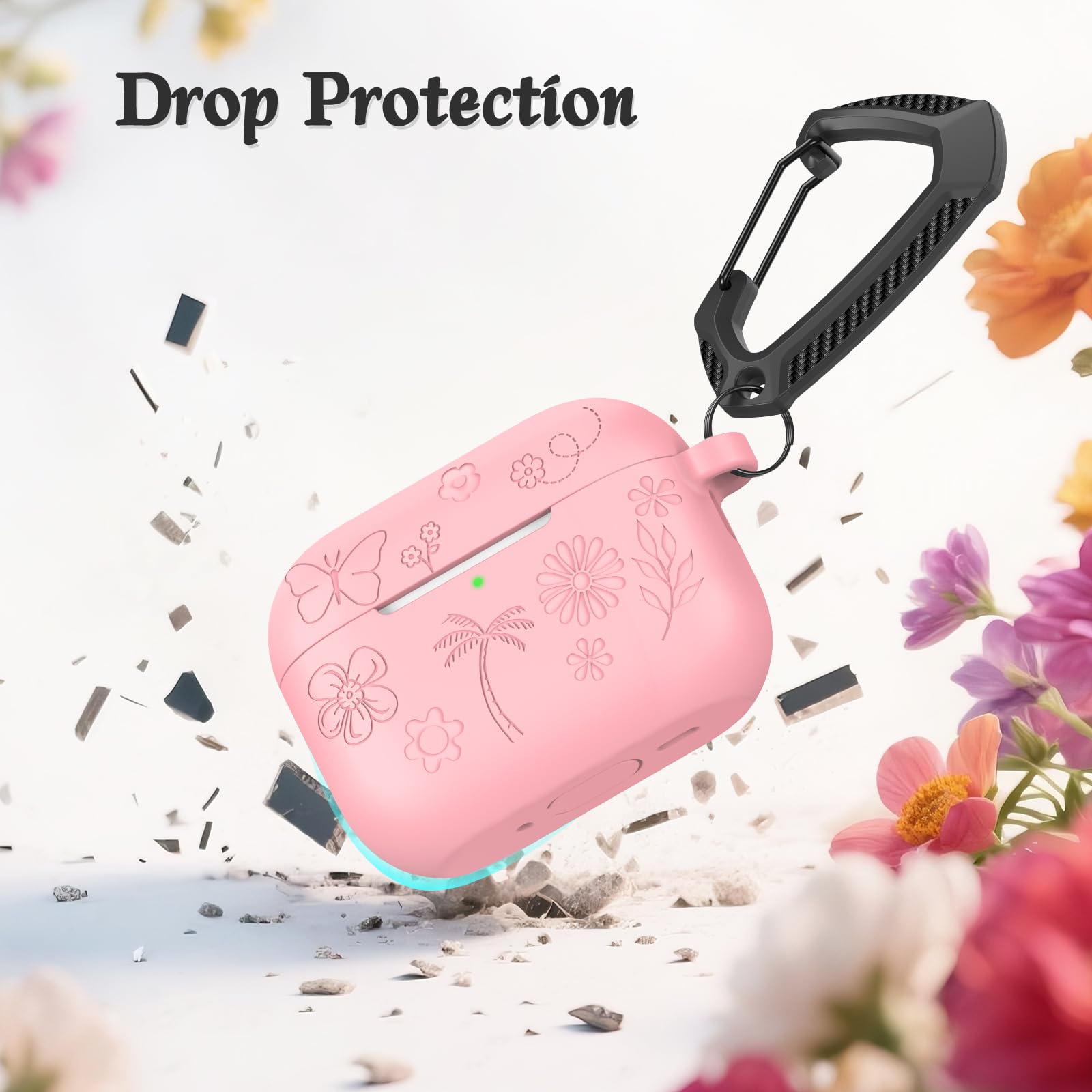 AirPods 第3世代　充電ケース付　可愛い☻刻印あり Amazon | MILPROX AirPods Pro 3 対応シリコンケース 可愛い花の刻印