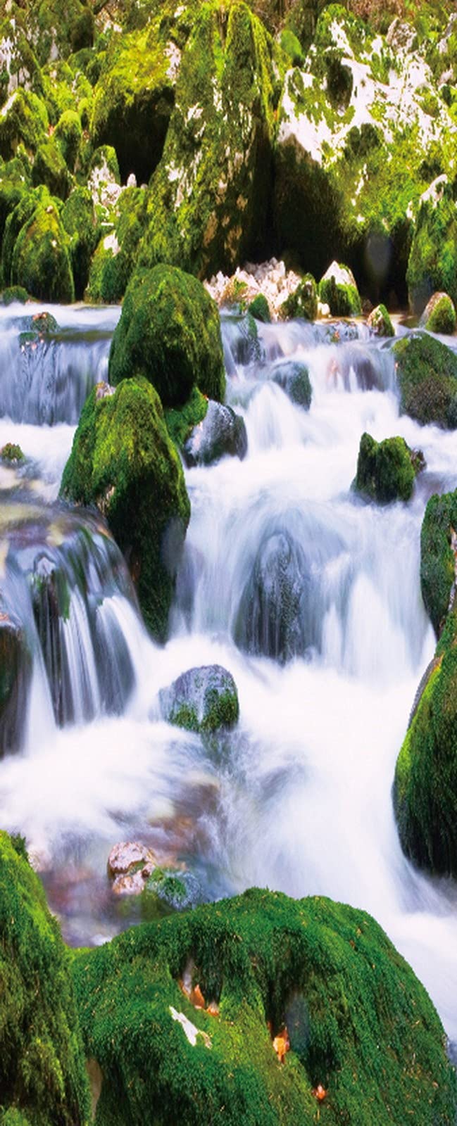 A.Monamour 3D Door Stickers for Interior Doors Mountain Stream Waterfall Among the Mossy Stones Vinyl Waterproof Self Adhesive Door Mural Decals for Bedroom Office Bathroom 85 x 200 cm