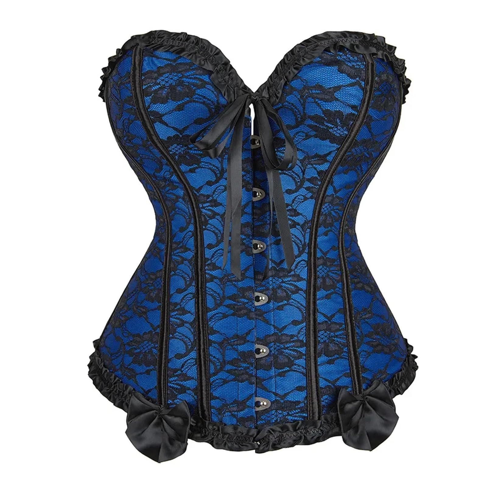 Corsetti da Donna Corsetto da donna taglie forti con lacci, bustier sexy, corsetto vintage stampa floreale, lingerie in pizzo