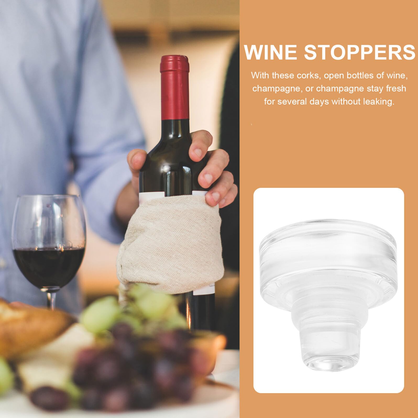 DECHOUS 10 Piezas Tapones de Botella Forma de T de Sellado Hermético Reutilizable para Vino Cerveza y Bebidas Aptos para Botellas de Vidrio Casa y Eventos