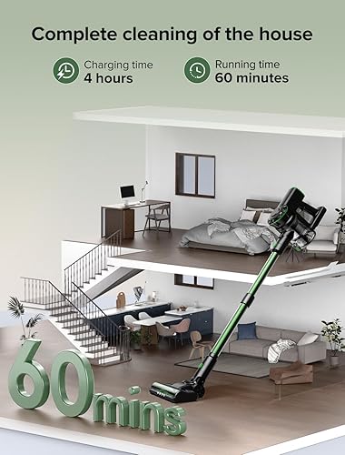 Miniatura 3 de Aspiradora inalámbrica, aspiradora de 250 W35 Kpa para el hogar, aspiradora de palo con motor sin escobillas, tiempo de funcionamiento de 45