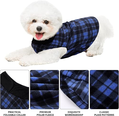 Miniatura 3 de Pedgot 6 piezas de ropa para perro, chaleco de forro polar cálido para perro con anillo para correa, sudadera de invierno para mascotas, suéter a
